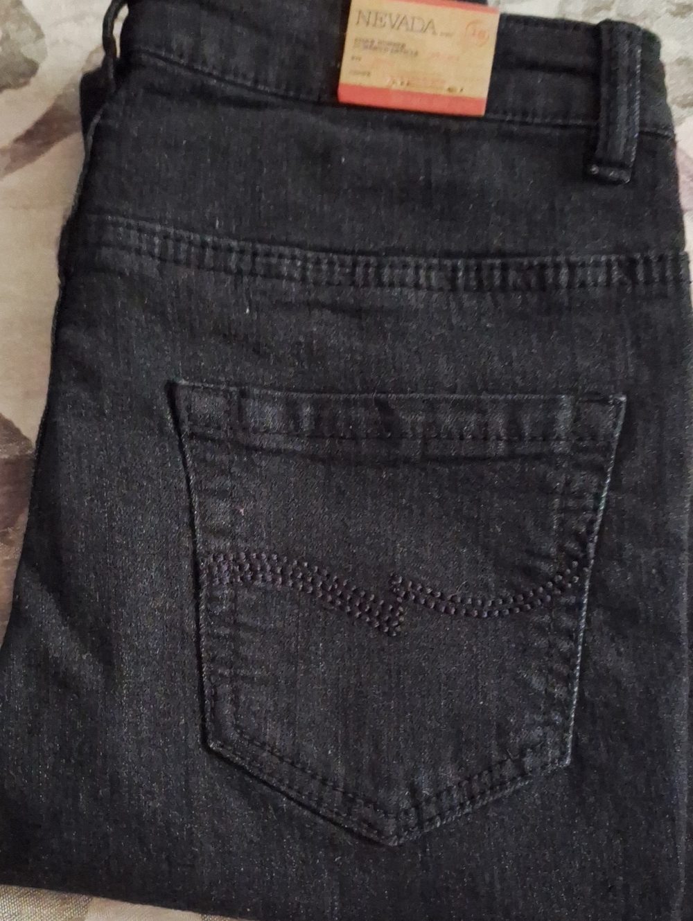 Girls' Adjustable Waistband  Black Denim Jeans - Classic Back Pocket Detail